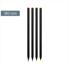 Buntstifte-Set „Neon“ | rund, schwarz