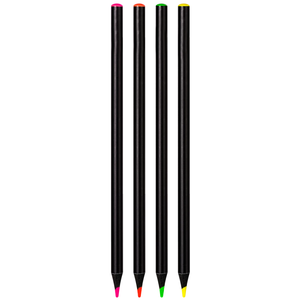 Buntstifte-Set „Neon“ | rund, schwarz
