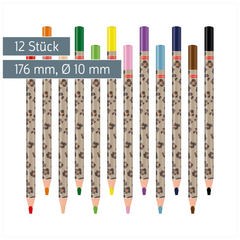 Dicke Buntstifte-Set Safari World | Dreikantform, mehrfarbig, 12 Stück