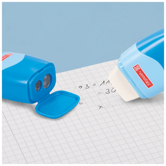 Dosenspitzer mit Radiergummi Colour Code 2 in 1 | azur