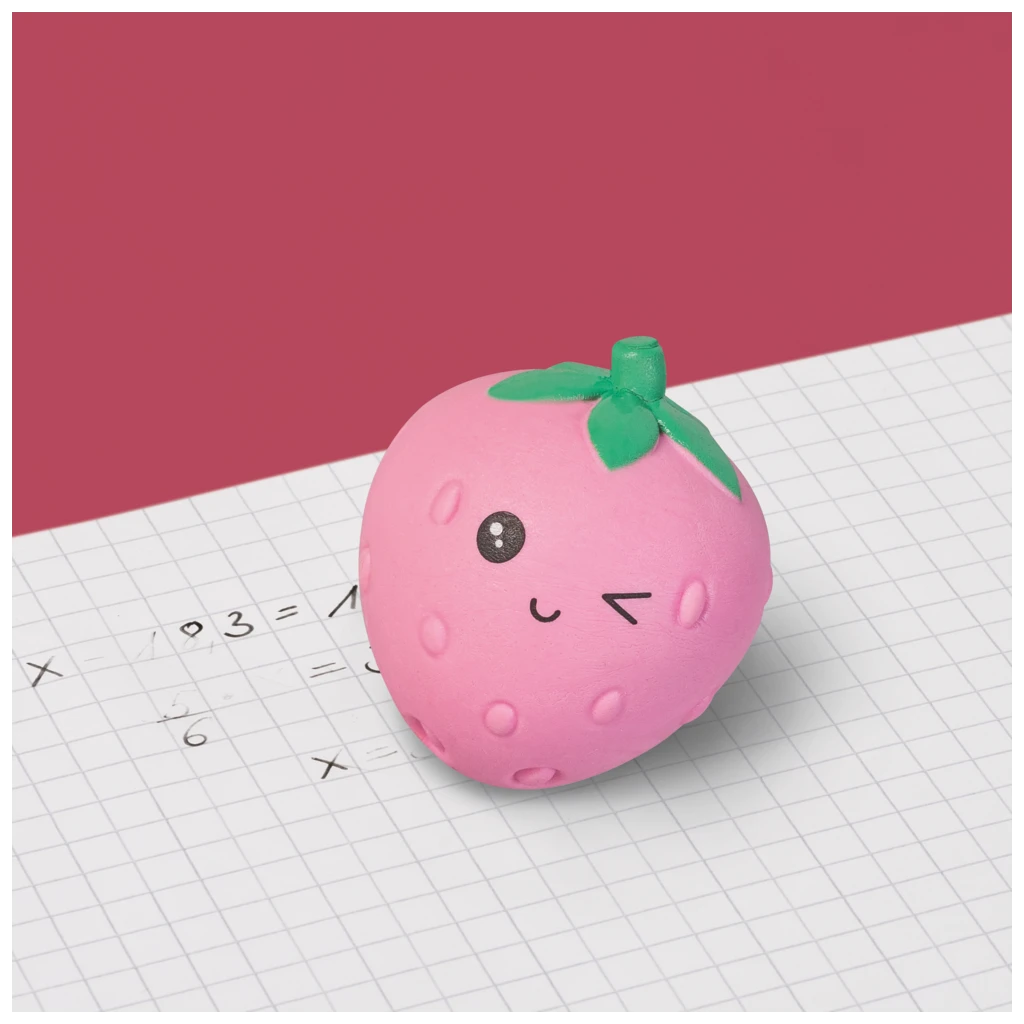 Radiergummi „Erdbeere“ Fruity Love 3D | rosa/grün