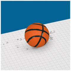 Radiergummi „Basketball“ Sporty Animals 3D | orange/schwarz