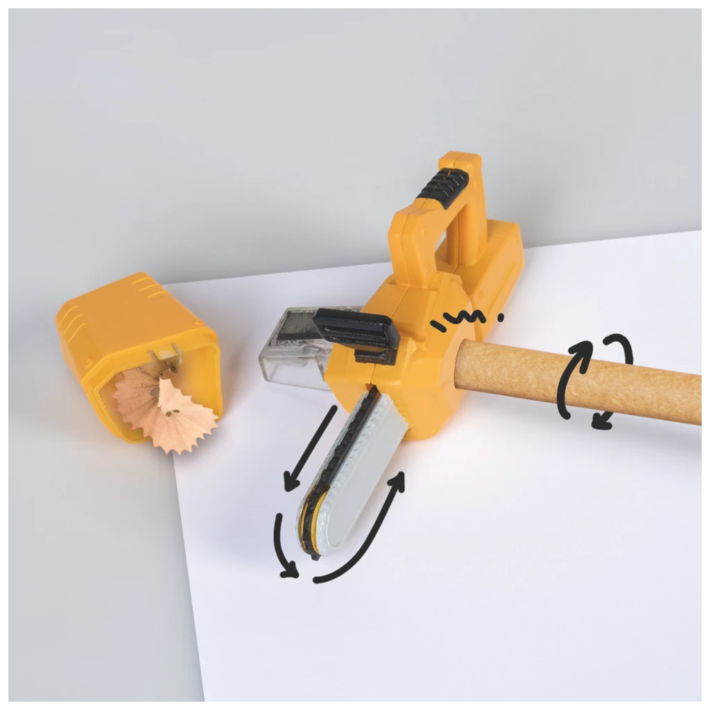 Dosenspitzer „Kettensäge“ | gelb