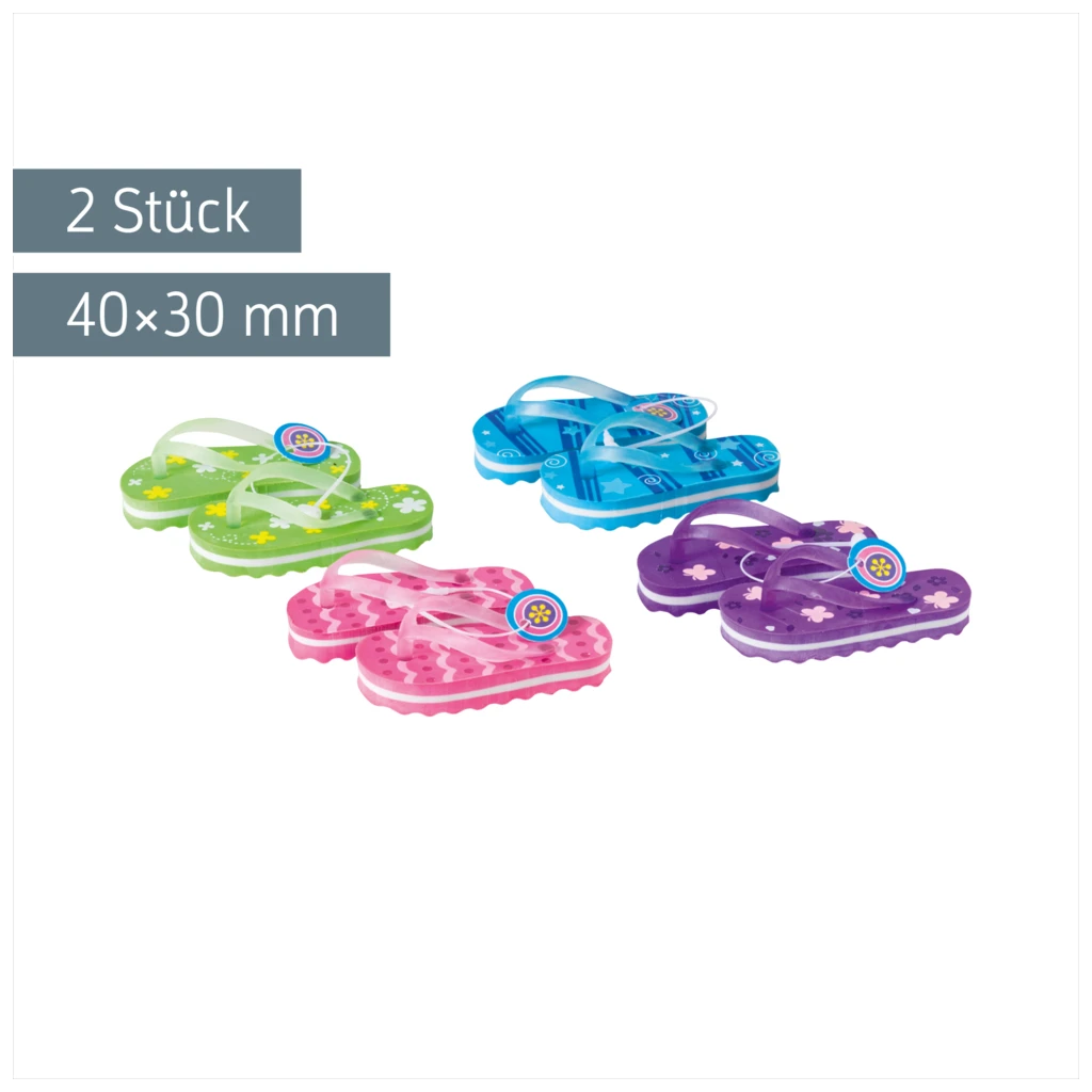 Radiergummi-Set „Flip-Flop“ 3D | sortiert, 2 Stück