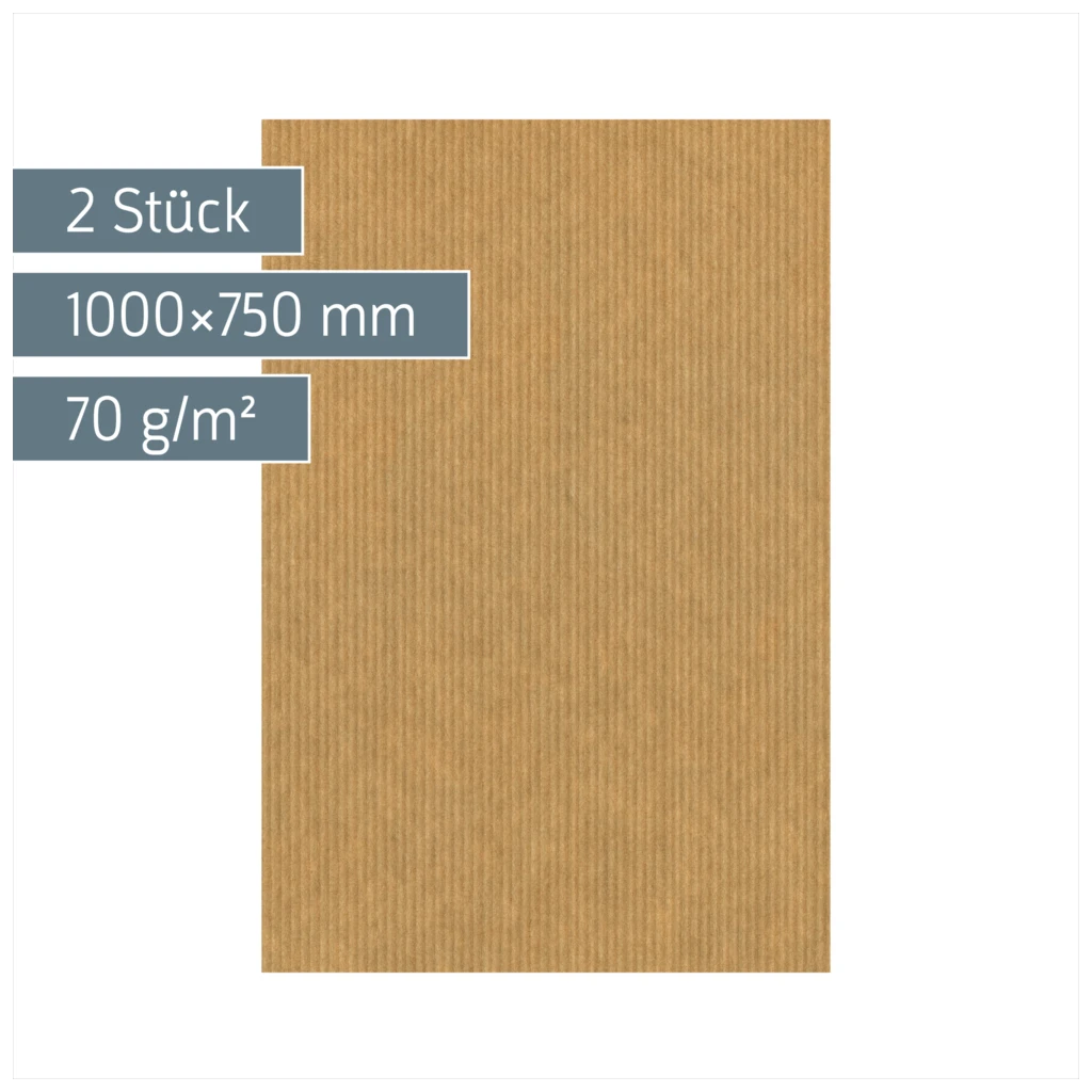 Packpapier | 75×100 cm, 70 g/m², braun, 2 Stück