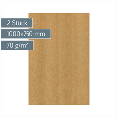 Packpapier | 75×100 cm, 70 g/m², braun, 2 Stück