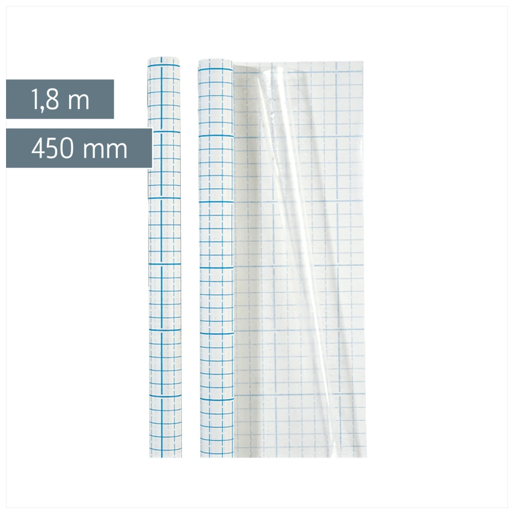 Bucheinbandfolie | 450 mm × 1,8 m, selbstklebend, transparent