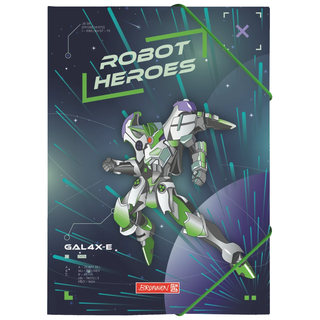 Sammelmappe Robot Heroes für A4 | A4, Füllhöhe: 10 mm, dunkelblau/grün
