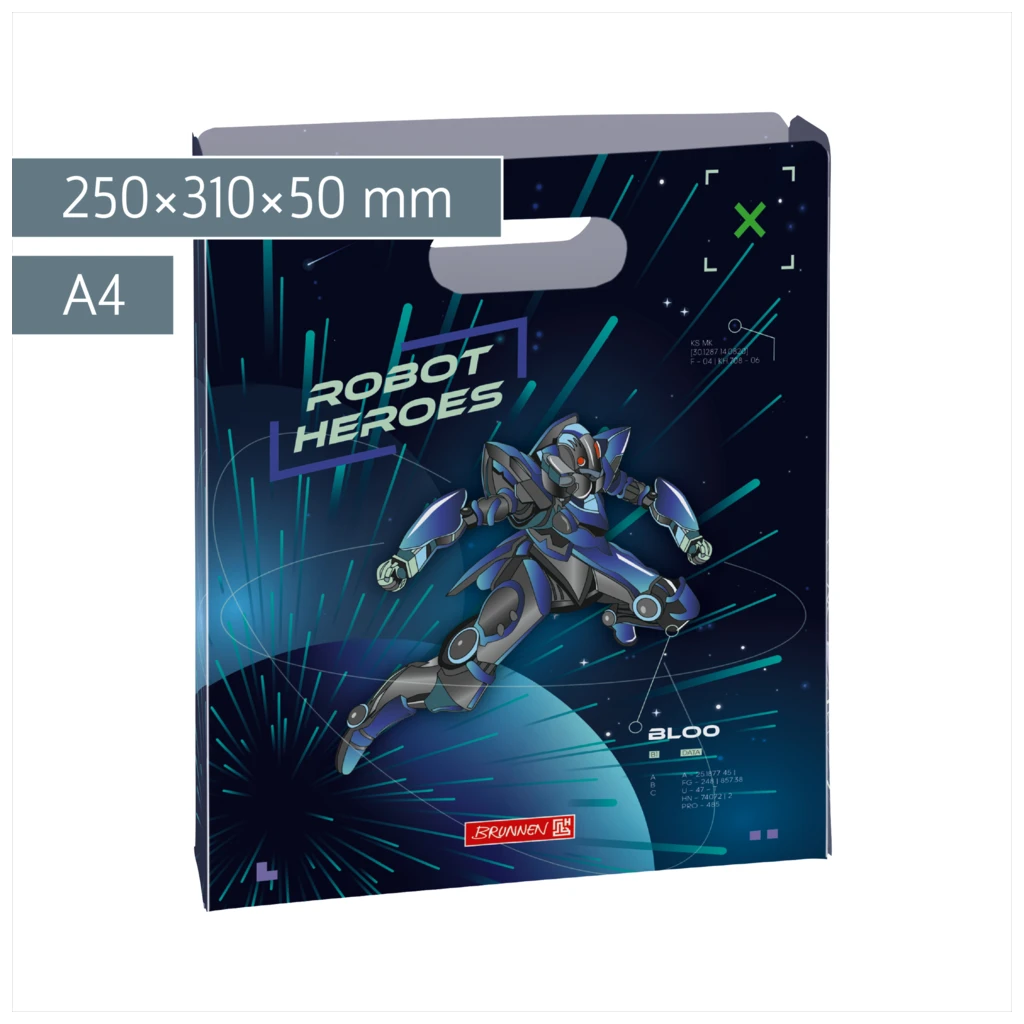 Heftbox Robot Heroes | A4, Füllhöhe: 50 mm, dunkelblau