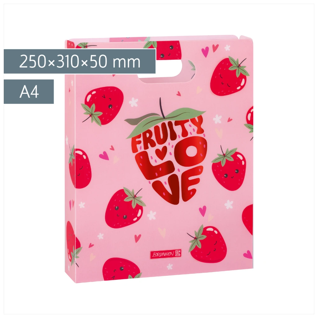 Heftbox Fruity Love | A4, Füllhöhe: 50 mm, rosa/rot