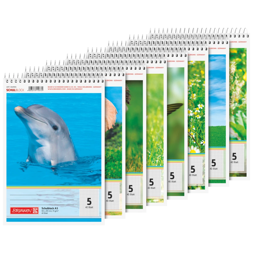 Schulblock | A5, Lineatur 5, 40 Blatt, sortiert