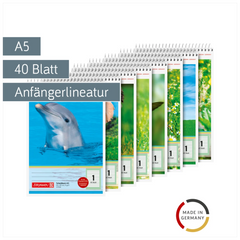 Schulblock | A5, Lineatur 1, 40 Blatt, sortiert