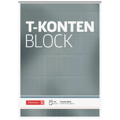 T-Konten-Block gelocht | A4, 25 Blatt, grau