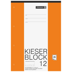 KIESER-Zeichenblock gelocht | A4, unliniert, 25 Blatt, weiß