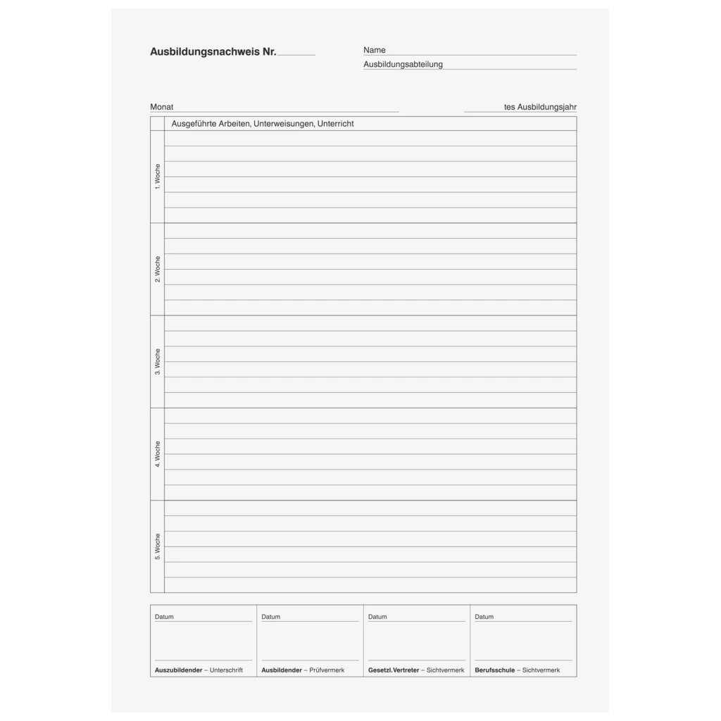 Ausbildungsnachweisheft | A4, 28 Blatt, rot