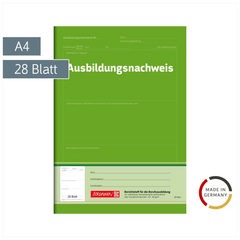 Ausbildungsnachweisheft | A4, 28 Blatt, grün