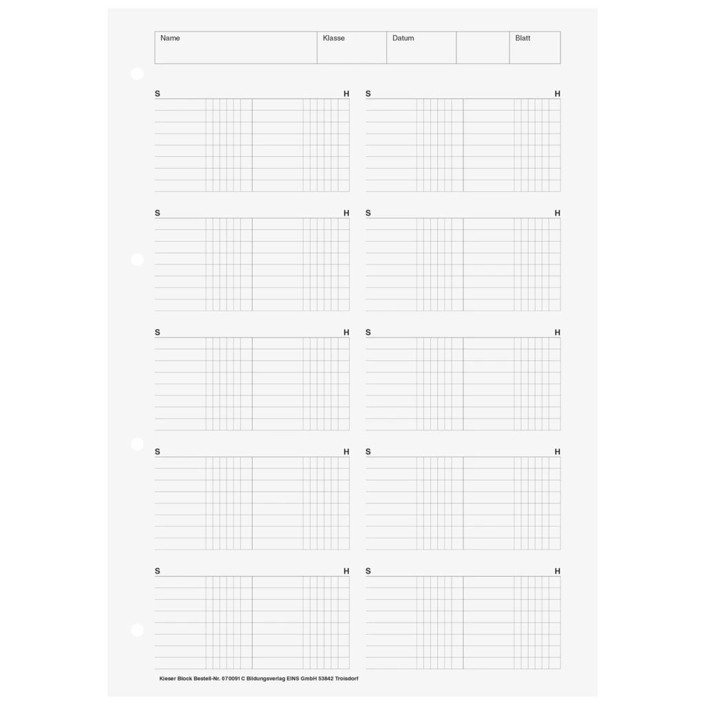 KIESER-Block gelocht | A4, 50 Blatt, mehrfarbig