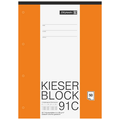 KIESER-Block gelocht | A4, 50 Blatt, mehrfarbig
