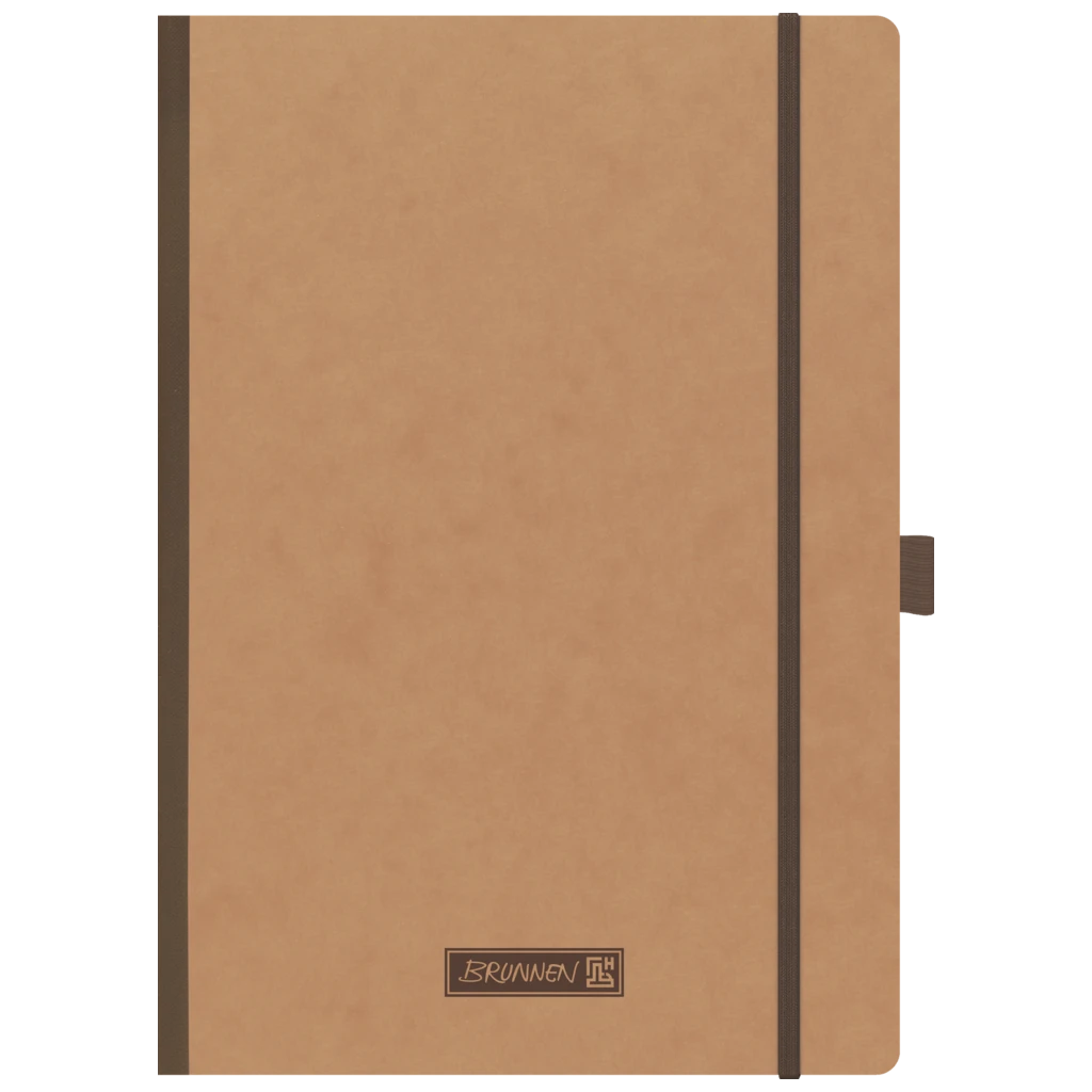 Notizbuch Premium FACT!plus Kladde | A4, punktiert, Gummizugverschluss, braun
