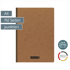Notizbuch Premium FACT!plus Kladde | A4, punktiert, braun