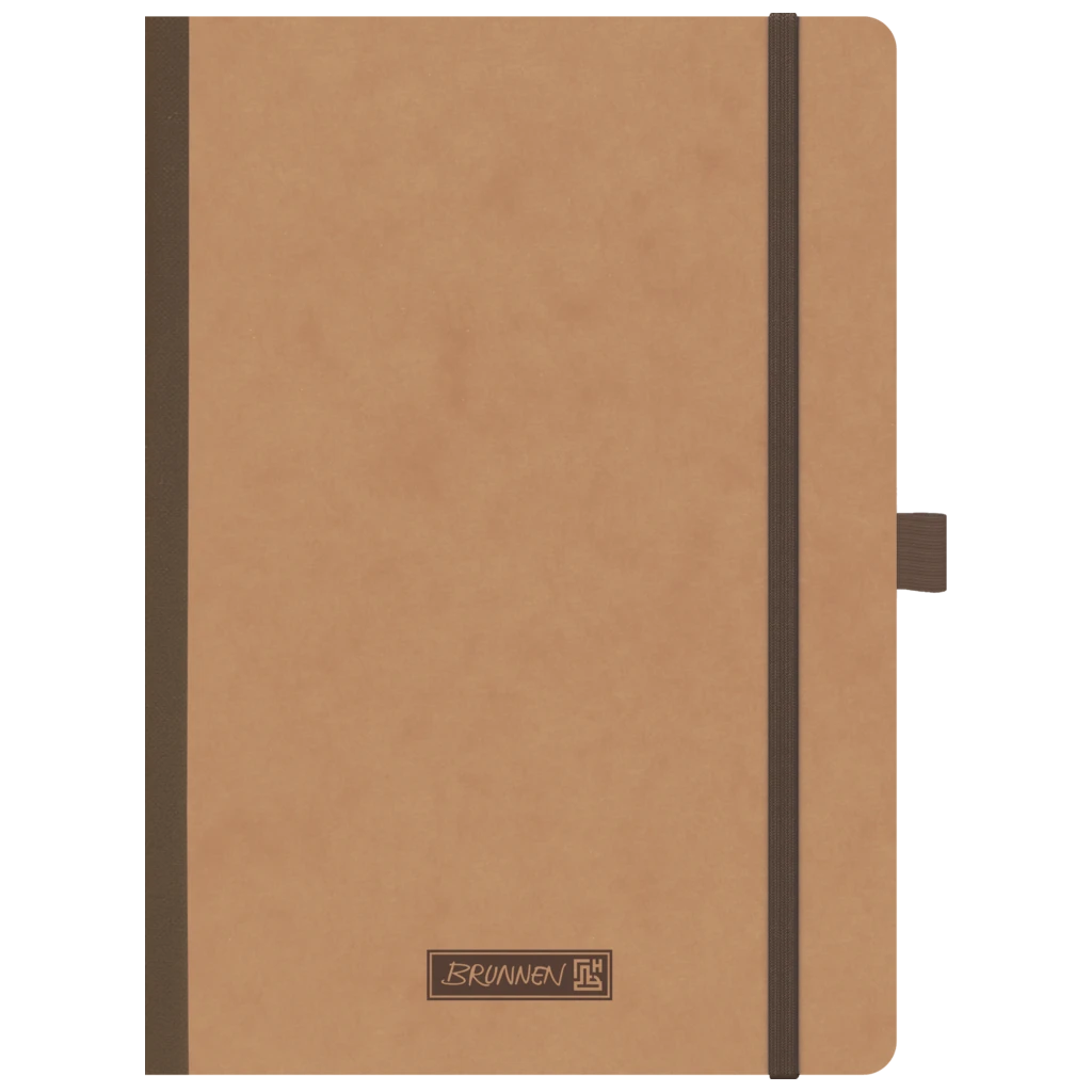 Notizbuch Premium FACT!plus Kladde | A5, unliniert, Gummizugverschluss, braun