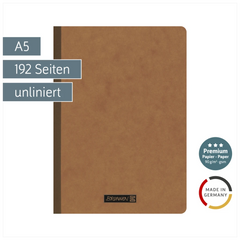 Notizbuch Premium FACT!plus Kladde | A5, unliniert, braun