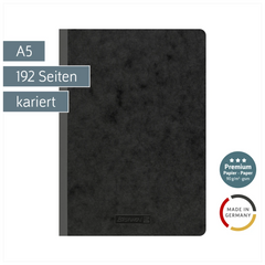 Notizbuch Premium FACT!plus Kladde | A5, kariert, schwarz