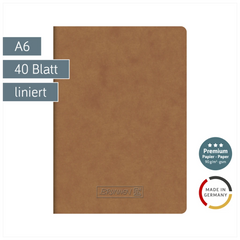 Heft Premium FACT!plus | A6, liniert, 40 Blatt, braun