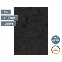 Heft Premium FACT!plus | A6, kariert, 40 Blatt, schwarz