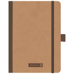 Notizbuch Premium FACT!plus Kladde | A6, unliniert, Gummizugverschluss, braun