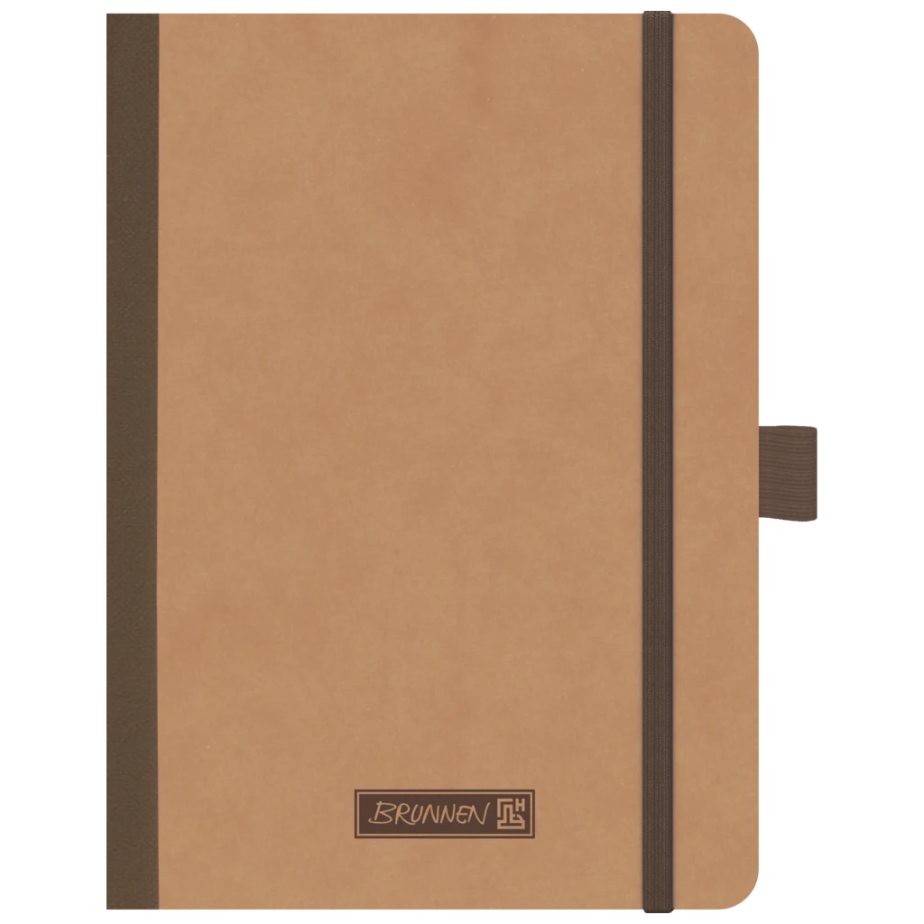 Notizbuch Premium FACT!plus Kladde | A6, liniert, Gummizugverschluss, braun