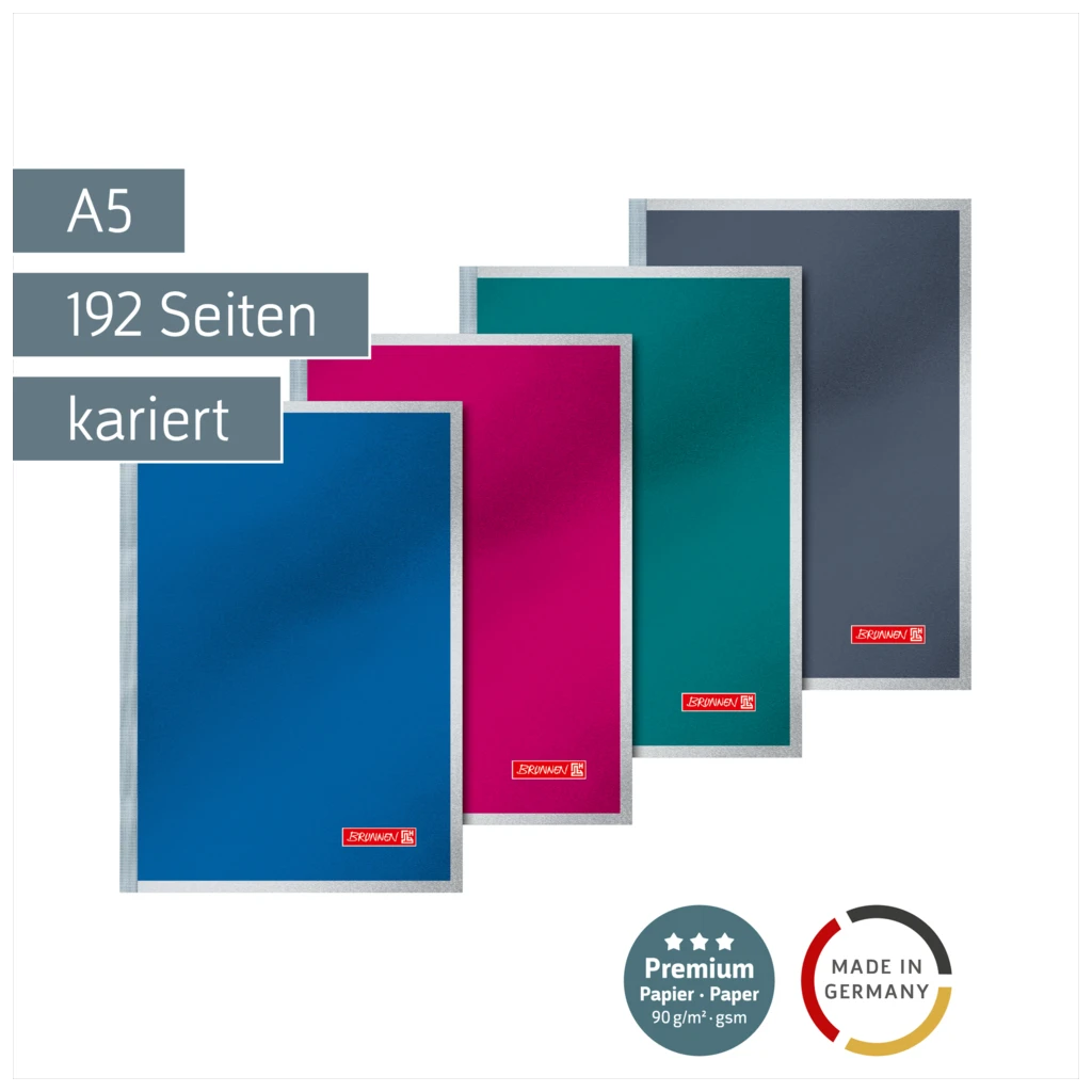 Notizbuch Premium Metallic | A5, kariert, sortiert