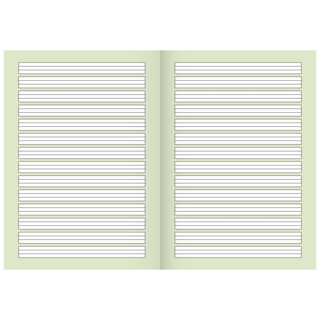 Schulheft Recycling | A4, Lineatur 1, 16 Blatt, grün/grau