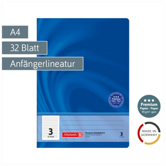 Schulheft Premium Vivendi | A4, Lineatur 3, 32 Blatt, blau