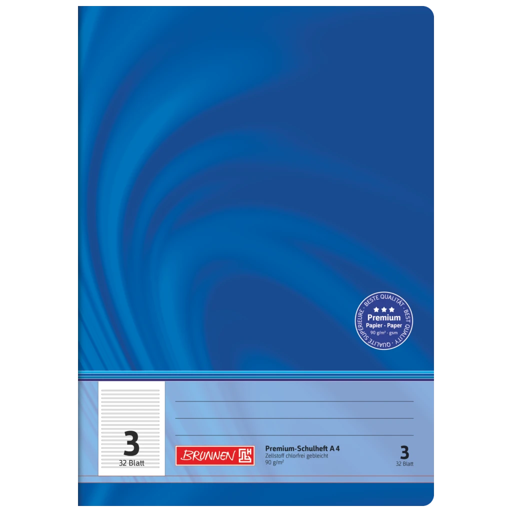 Schulheft Premium Vivendi | A4, Lineatur 3, 32 Blatt, blau