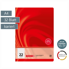 Schulheft Premium Vivendi | A4, Lineatur 22, 32 Blatt, rot