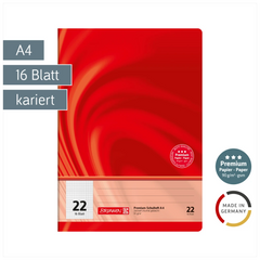 Schulheft Premium Vivendi | A4, Lineatur 22, 16 Blatt, rot