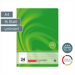 Schulheft Premium Vivendi | A4, Lineatur 24, 16 Blatt, grün