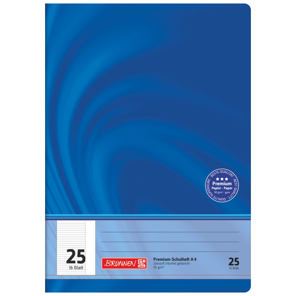 Schulheft Premium Vivendi | A4, Lineatur 25, 16 Blatt, blau
