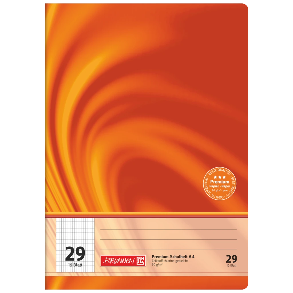 Schulheft Premium Vivendi | A4, Lineatur 29, 16 Blatt, orange