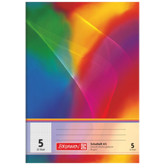 Schulheft | A5, Lineatur 5, 32 Blatt, mehrfarbig