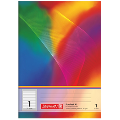 Schulheft | A5, Lineatur 1, 32 Blatt, mehrfarbig