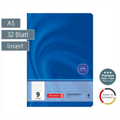Schulheft Premium Vivendi | A5, Lineatur 9, 32 Blatt, blau
