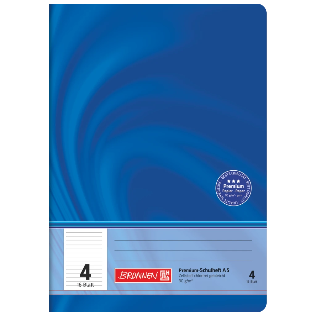 Schulheft Premium Vivendi | A5, Lineatur 4, 16 Blatt, blau