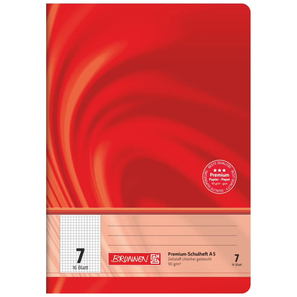 Schulheft Premium Vivendi | A5, Lineatur 7, 16 Blatt, rot