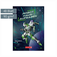 Hausaufgabenheft Robot Heroes | A5, 48 Blatt, dunkelblau/grün