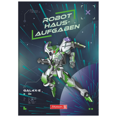 Hausaufgabenheft Robot Heroes | A5, 48 Blatt, dunkelblau/grün