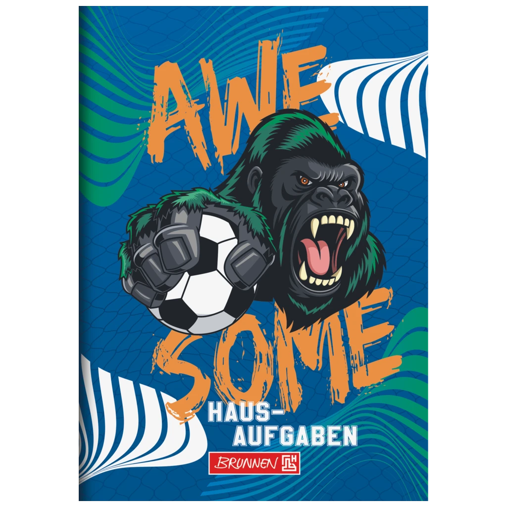 Hausaufgabenheft Sporty Animals | A5, 48 Blatt, blau/mehrfarbig
