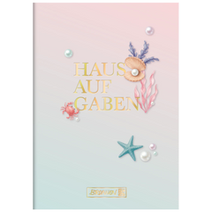 Hausaufgabenheft Sunny Ocean | A5, 48 Blatt, gold/mehrfarbig, pastell
