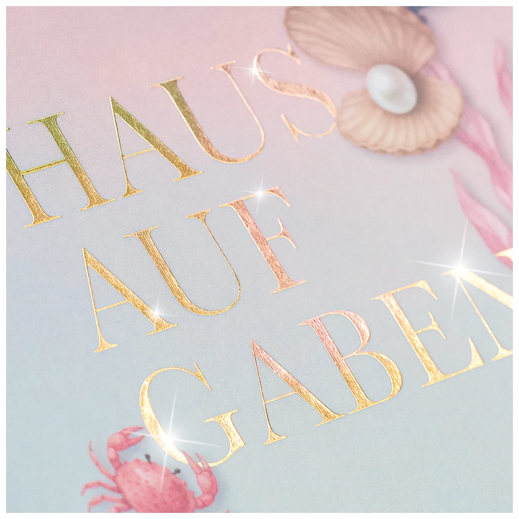 Hausaufgabenheft Sunny Ocean | A5, 48 Blatt, gold/mehrfarbig, pastell